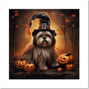 Halloween Lhasa apso Posters and Art